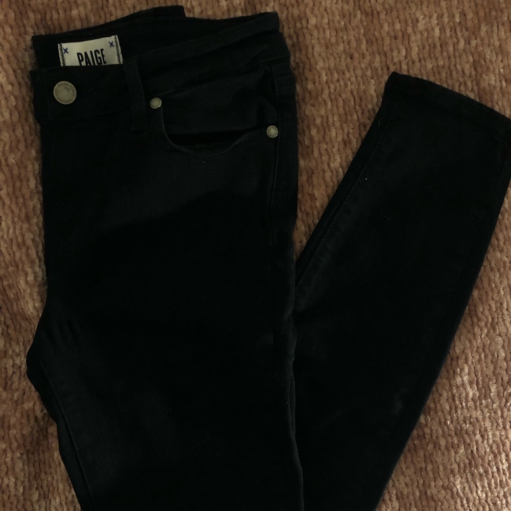 Paige Mid-Rise Black Jeans
